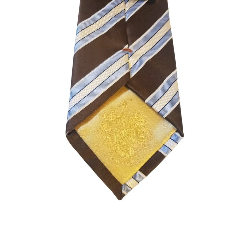Donald J Trump Signature‎ Collection Brown Blue Diagonal Striped Silk Necktie